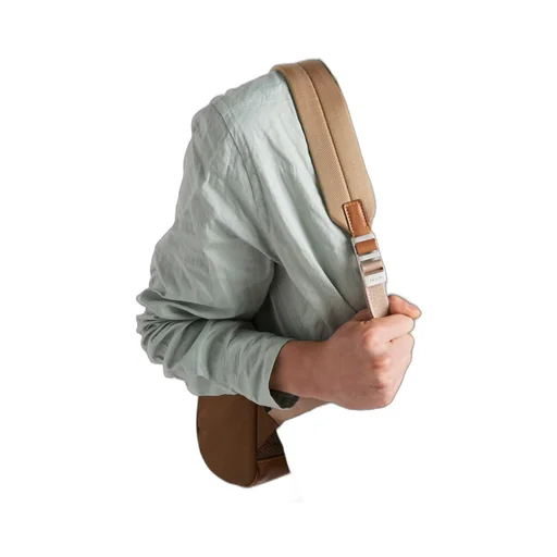 Re-Nylon and leather backpack