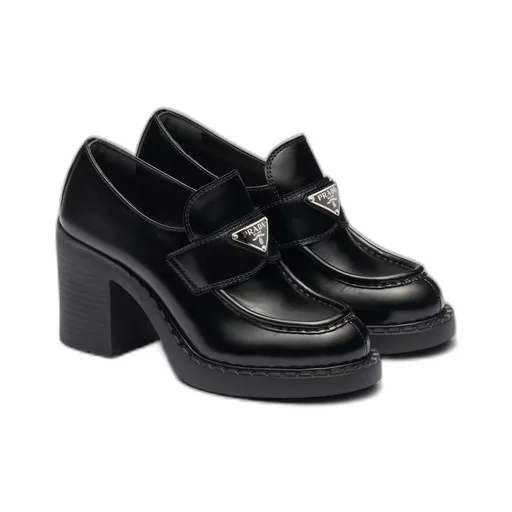 Chocolate brushed leather loafers