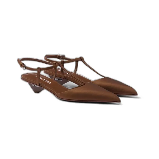 Satin slingback pumps