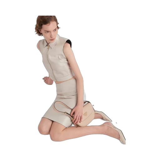 Nappa leather skirt