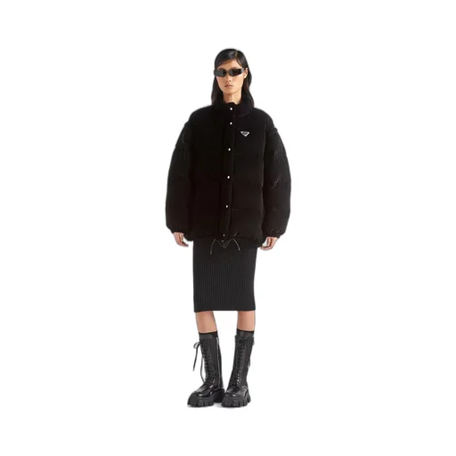 Convertible velvet down jacket