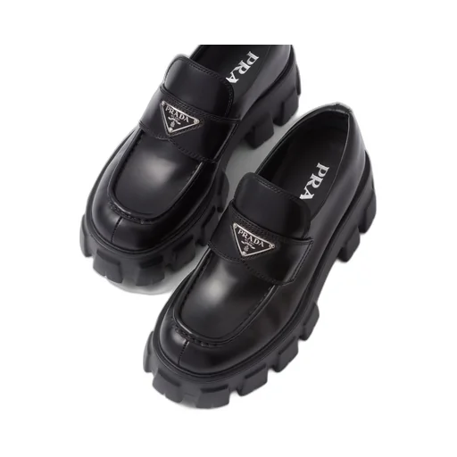 Brushed leather Monolith loafers