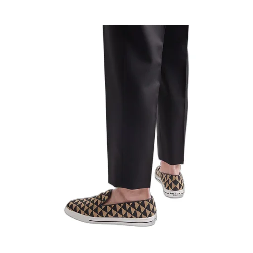 Embroidered technical fabric slip-on shoes