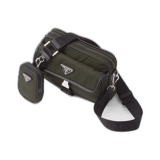 Re-Nylon and Saffiano leather shoulder bag