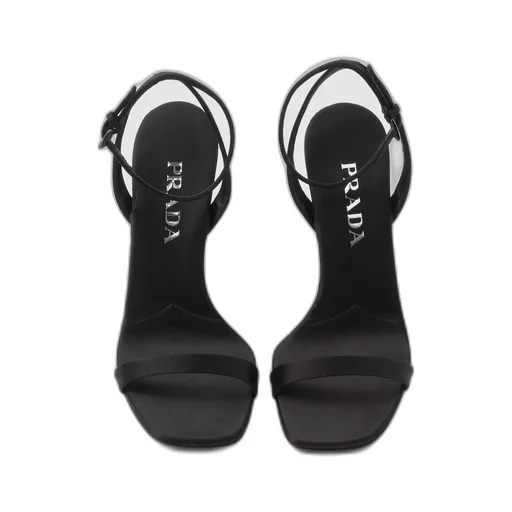 Satin high-heeled sandals