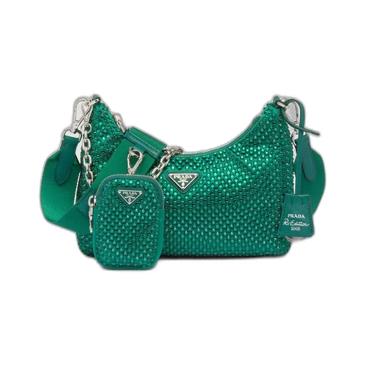 Prada Re-Edition 2005 satin bag with crystals