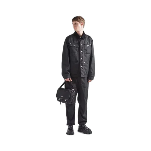 Re-Nylon and Saffiano leather shoulder bag