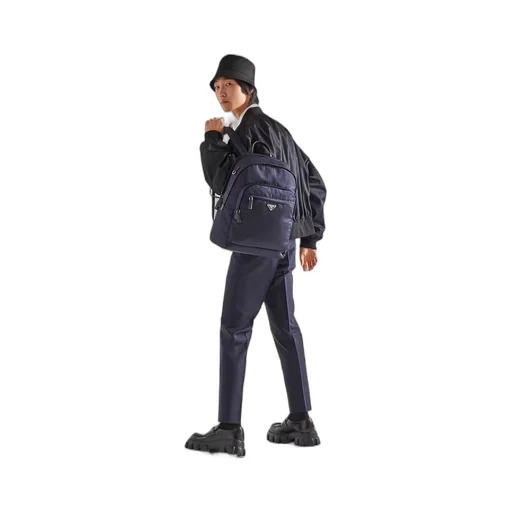 Re-Nylon and Saffiano leather backpack