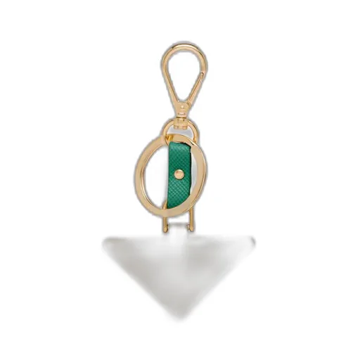 Saffiano Leather and Metal Keychain