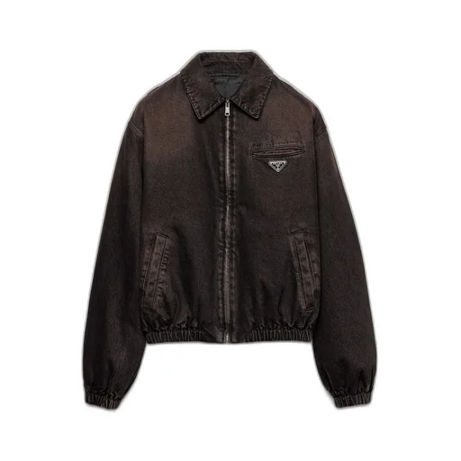 Padded denim blouson jacket