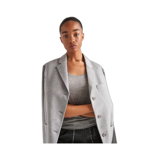 Single-breasted cashmere jacket