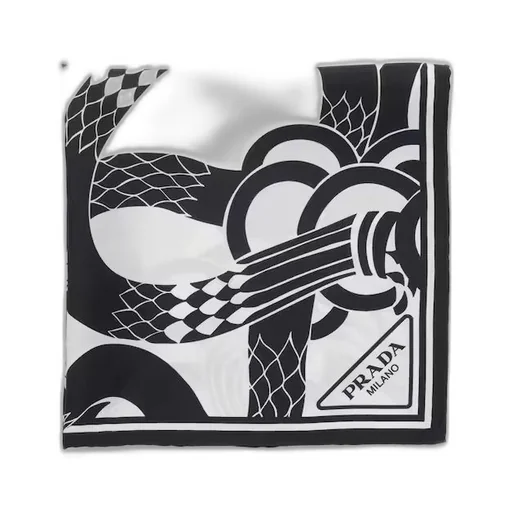 Printed silk twill scarf