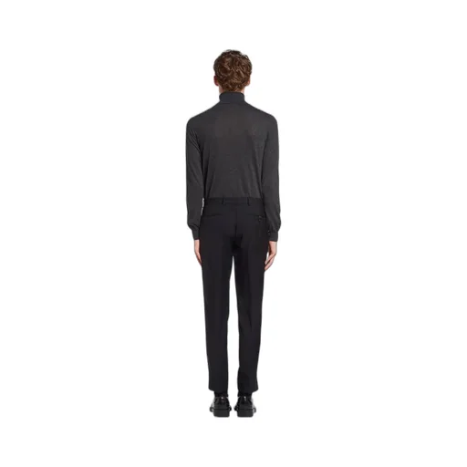 Slim-fit wool trousers