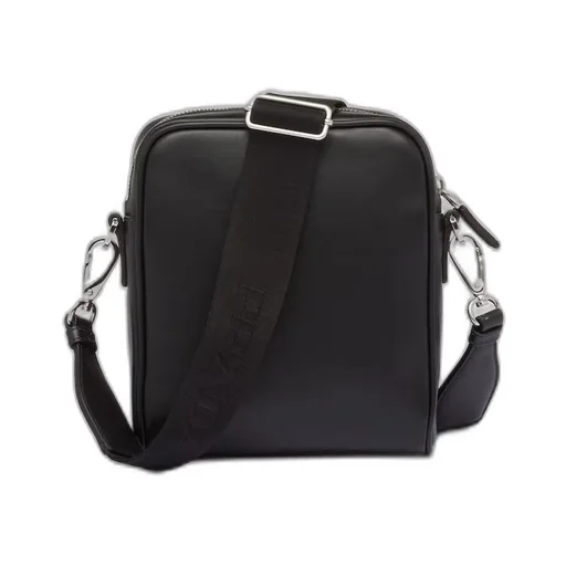 Leather shoulder bag with pouch