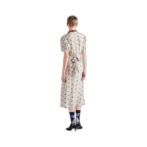Printed pongee dress