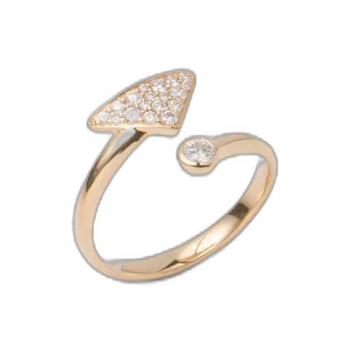 Eternal Gold contrarié ring in yellow gold with diamonds