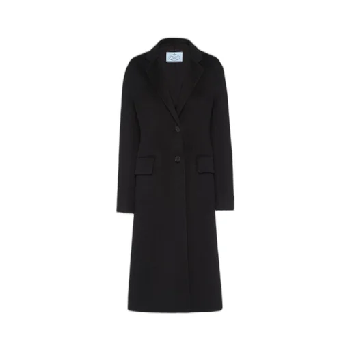 Single-breasted cashgora coat