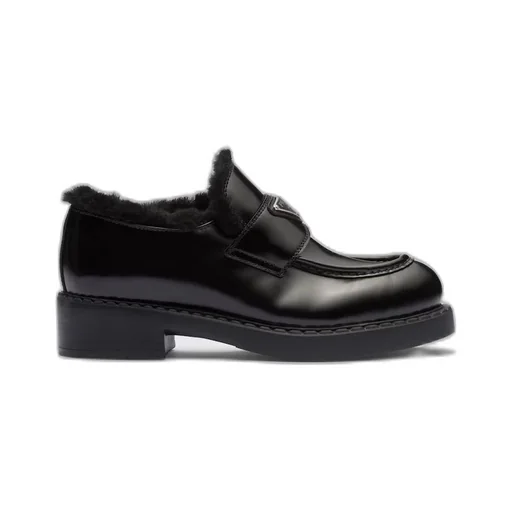 Brushed leather loafers