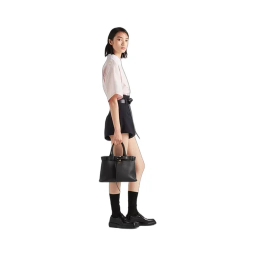 Poplin shirt with fringed collar
