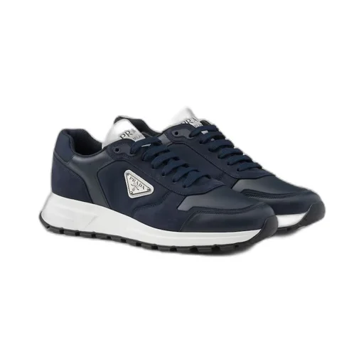 Nubuck and Re-Nylon high-top sneakers