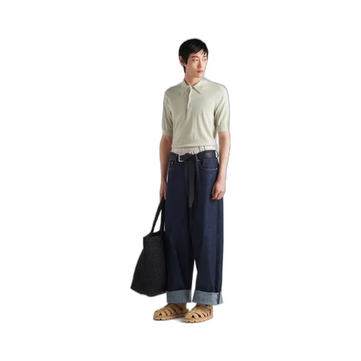 Wide, selvedge denim jeans