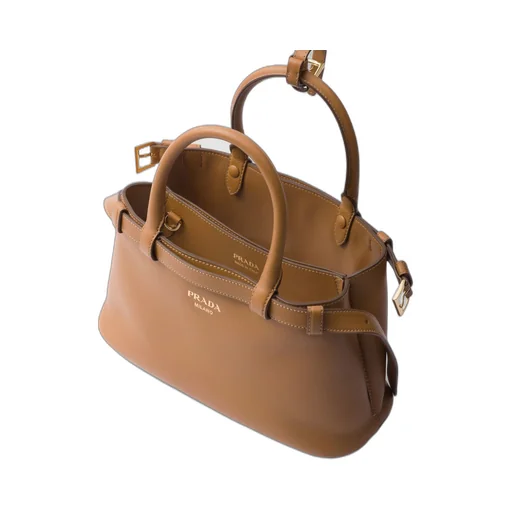Prada Buckle small leather handbag with double belt