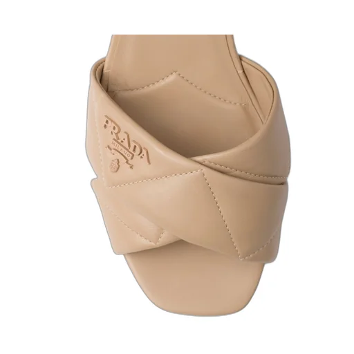 Quilted nappa leather platform sandals