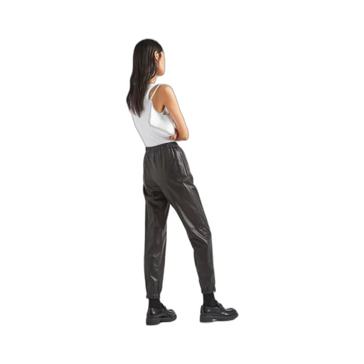 Nappa leather joggers