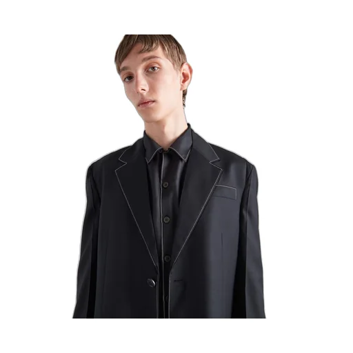 Single-breasted wool jacket
