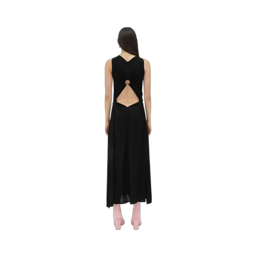 Viscose Jersey Long Dress With Knot Ring