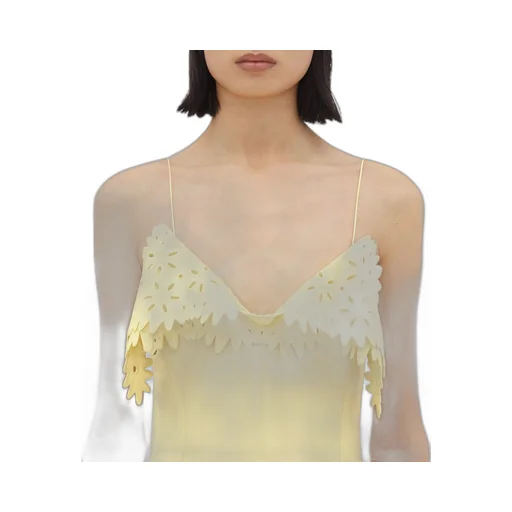 English Embroidery Viscose And Silk Dress
