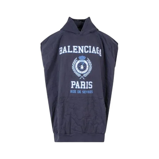 Est. 1917 College Logo Oversized Sleeveless Hooded Sweatshirt