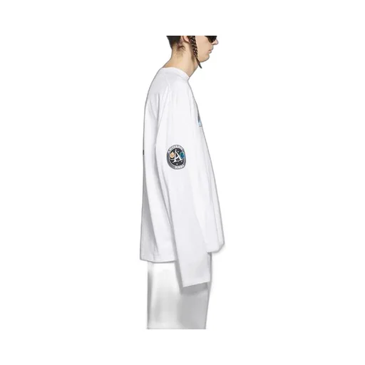 x NASA Crossover Space Printing Long Sleeves Round Neck Long Sleeves White