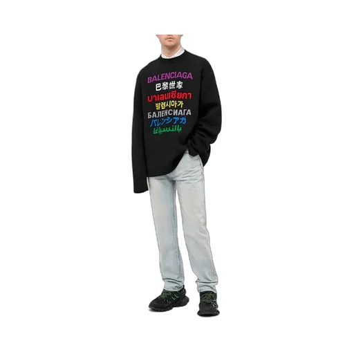 Languages Crew Neck Knit Sweater