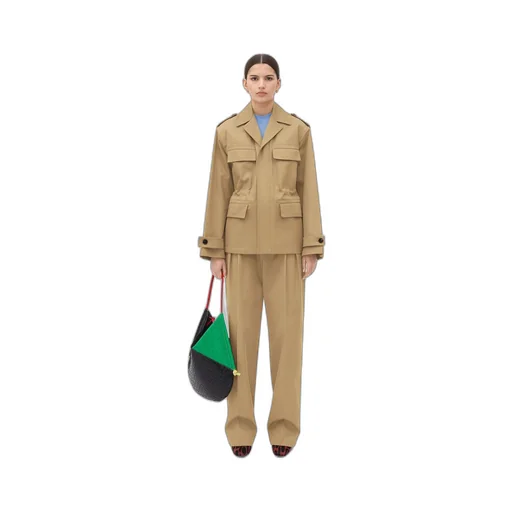 Cotton Twill Tapered Trousers