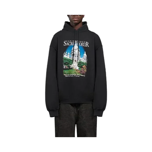 landscape Loose Hoodie Black