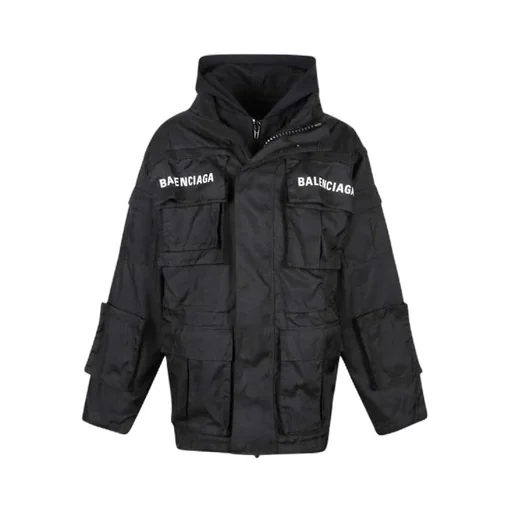Technical Fabric Oversized Parka With Jersey Insert