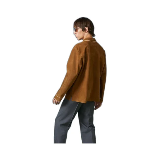 Suede shirt with embroidery