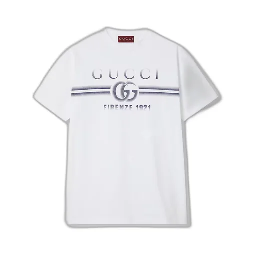 Cotton jersey T-shirt with Gucci print