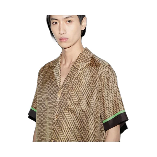 Gucci print silk bowling shirt