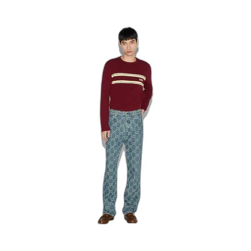 GG jacquard denim trouser