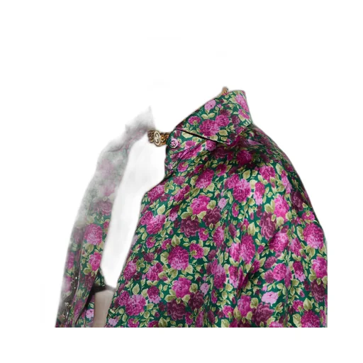 Floral print silk shirt and bra set