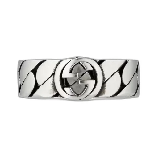 Wide Gucci Interlocking ring