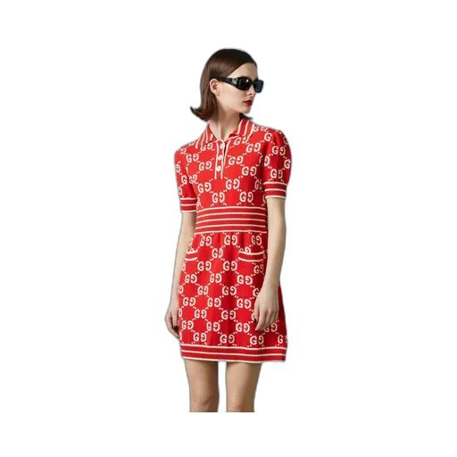 GG cotton jacquard polo dress