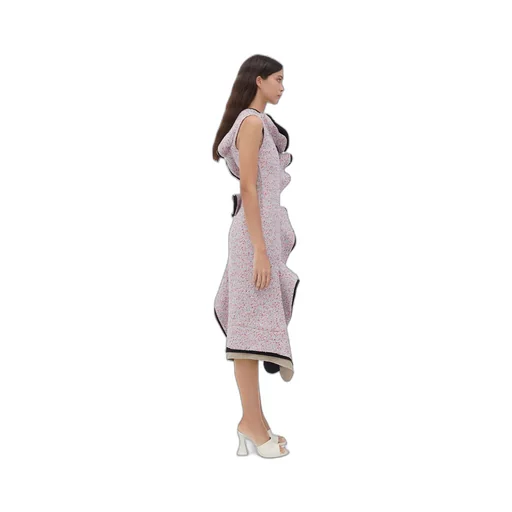 Textured Terrazzo Cotton Ruffle Dress
