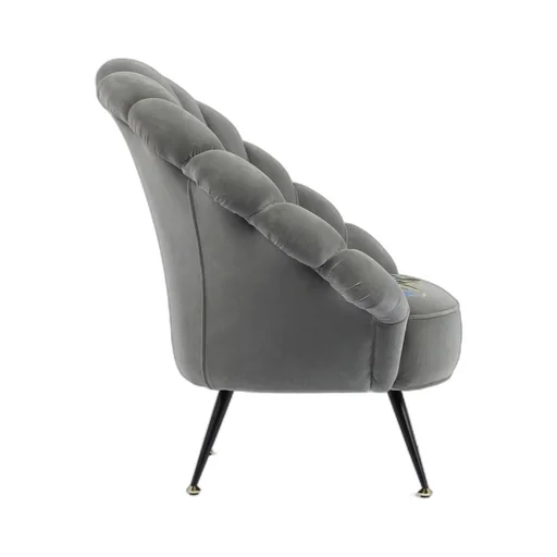 Velvet armchair with embroidered flowers