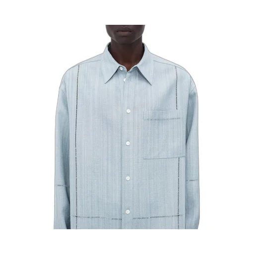 Viscose Silk Shirt With Embroidered Detail