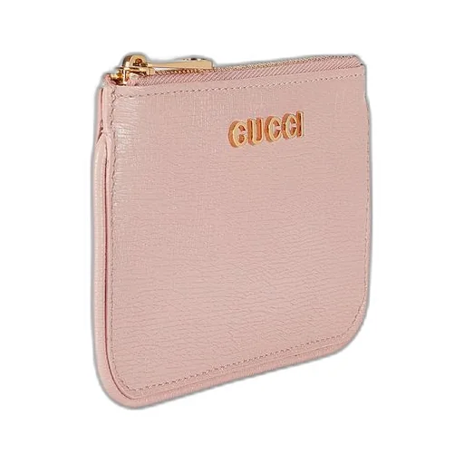 Zip key case with Gucci script