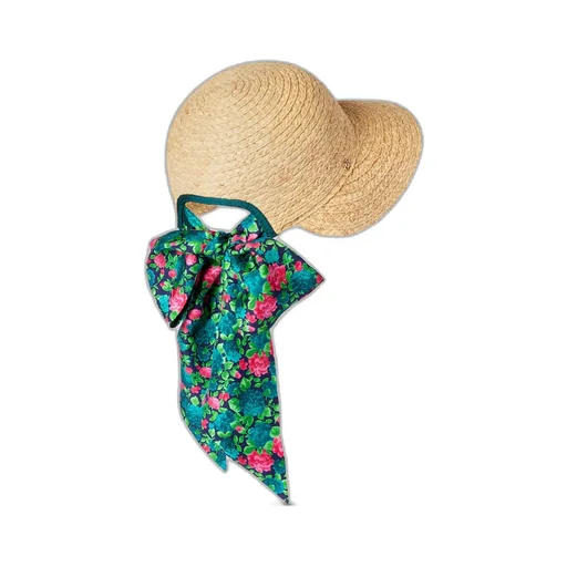 Straw cloche with ribbon