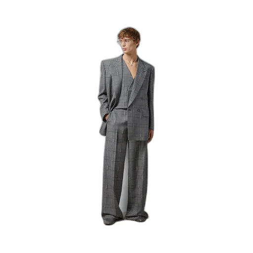 Horsebit check wool jacket